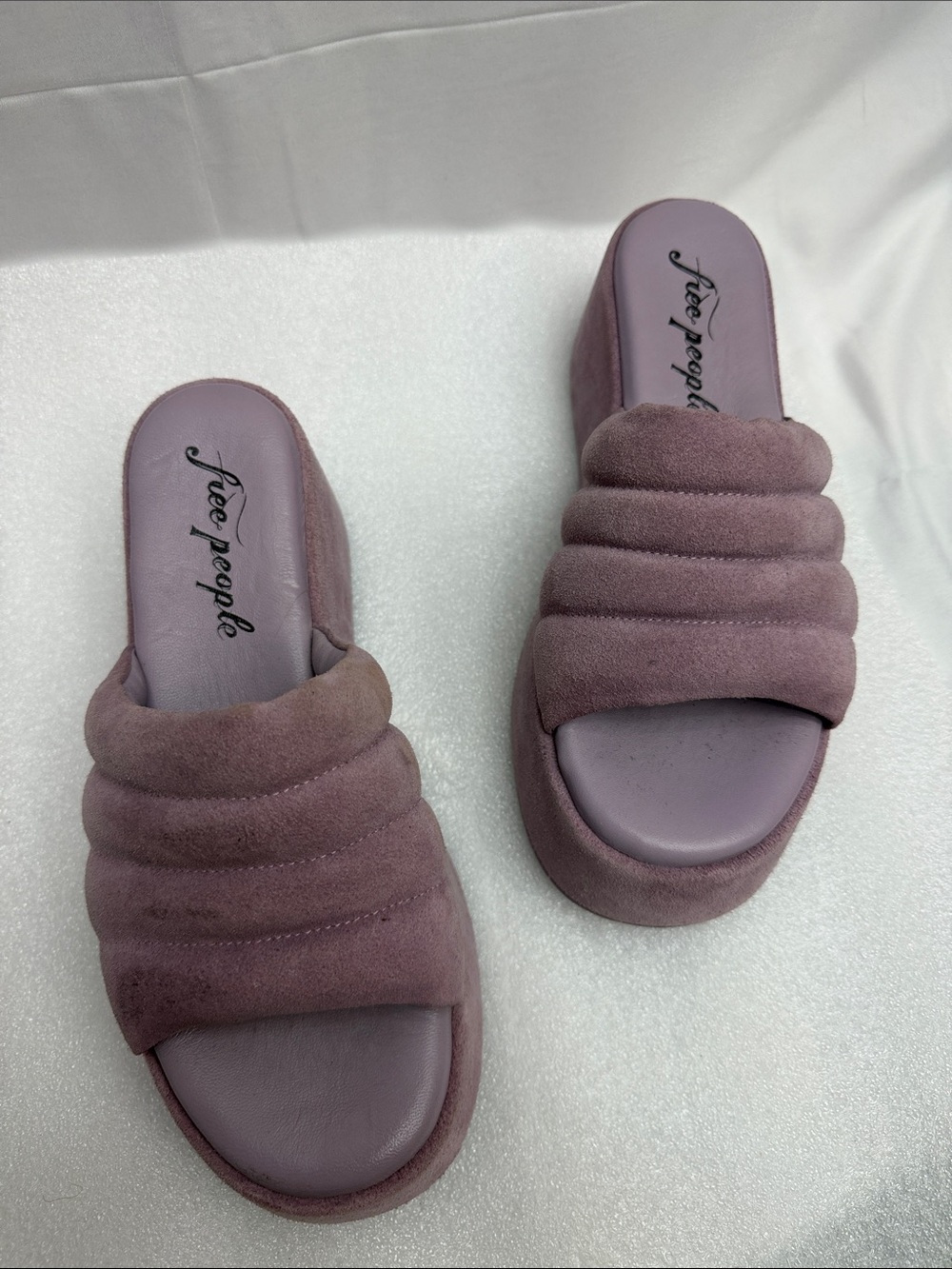 Free People Dusty Mauve Quilted Slide Mules